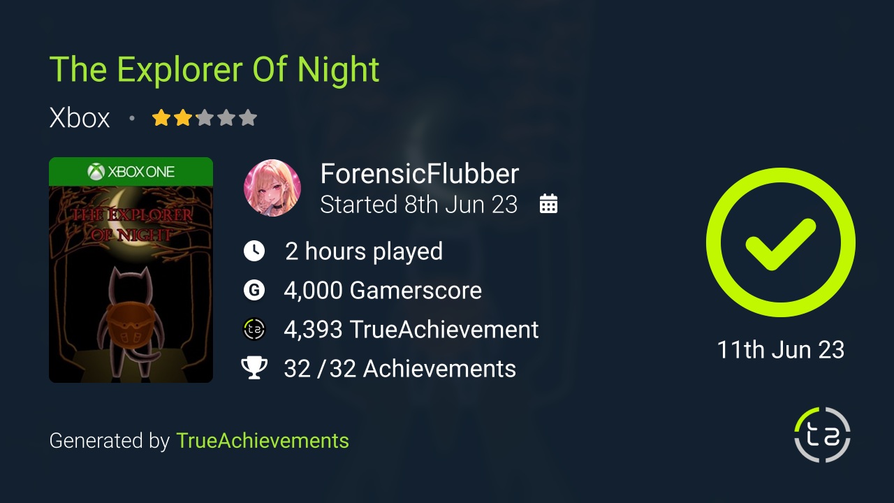 The Explorer Of Night achievement summary